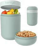 Bentgo Snack Cup - Reusable Snack Container with Leak-Proof Design, Toppings Compartment, and Dual-Sealing Lid, Portable & Lightweight for Work, Travel, Gym - Dishwasher Safe (Mint Green) (BGSNKCP)