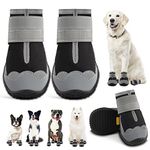 Dog Shoes for Small Dogs, Dog Boots & Paw Protectors for Hardwood Floors, Outdoor Dog Booties for Hot Pavement Winter Snow Hiking, Waterproof Dog Shoes with Reflective Strips Size 1