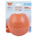 WEST PAW Design Zogoflex Rumbl Treat-Dispensing Dog Toy – Interactive Slow-Feeder Chew Toys for Dogs – Dog Toy for Moderate Chewers, Fetch, Catch – Holds Kibble, Treats (Melon, Large)