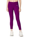 VSTAR Women Ankle Length Stretchable Plum Leggings with Secured Side Pocket