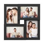 SONGMICS Collage Picture Frames for 4 Photos, 4 x 6 Inches, Family Photo Collage Frame, Black URPF25BK