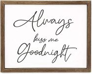 Farmlyn Creek Bedroom Wall Decor for Couples, Always Kiss Me Goodnight (15 x 12 In)