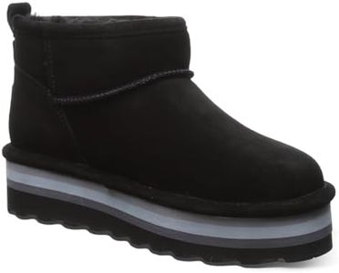BEARPAW Women's Retro Shorty Boot | Women's Ankle Boot | Comfortable Winter Boot, Black, 10