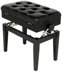 Symphony Piano Bench Stool with Adjustable Height and Storage - Polished Ebony (FS311PE)