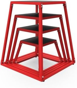 12/18/24 /30Inch Steel Plyo Box for Exercise, Plyometric Jumping Box,Metal Exercise Step Up Box with Anti-Slip Surface for Home Gym,Red