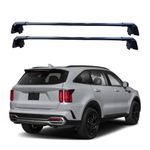 ROKIOTOEX Coyote Crossbars for 2021-2025 Sorento Hybrid Flush Side Rails, 220LBs Lockable Roof Rack Cross Bars for Cargo Box, Basket, Kayak, Canoe, Ski Board, Bike Carrier – Black