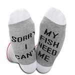 Funny Fish lover Gift Sorry I Can't My Fish Need Me Fish Great Socks Present For Fisherman (My Fish Need Me EU)