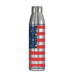 Tervis Americana Stars Stripes Double-Walled Insulated Tumbler Cup Keeps Drinks Cold & Hot- 25oz Slim Carafe, Stainless Steel