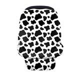 Binienty Cow Print Stretchy Car Seat Covers for Baby Boys Girls Infants, Breathable Babies Stroller Cover Canopies, Baby Shower Gifts