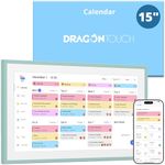 Dragon Touch 15.6" Digital Calendar Chore Chart – 1080P Full HD Interactive Touchscreen, 2026 Smart Family Planner, Digital Calendar Wall & Desk Mountable for Seamless Scheduling - Misty Sage