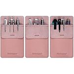 Wisdompro Pocket Protector, 3 Pack PU Leather Heavy Duty Pen Holder Pouch for Shirts, Lab Coats, Pants - Multi-Purpose - Holds Pens, Pointers, Pencils, and Notes - Pink