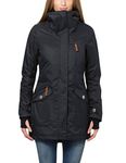 Berydale Women's Coat: Wind and Waterproof Parka jacket, Black, 12 (Manufacturer size: M)