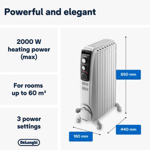 DeLonghi Dragon 4 Oil-Filled Radiator Heater – White