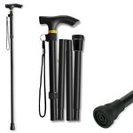 Walking Stick Adjustable Folding Walking Sticks for Women and Men, Walking Cane for Elderly Or Disabled, Folding Adjustable Height, Left Or Right Handed, Non-Slip Rubber Tip, Wrist