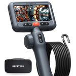 DEPSTECH Dual Lens Two-Way Articulating Borescope, 4.5" IPS Screen, 210° Articulated Industrial Endoscope Camera with Lights, 9.8FT Snake Scope Inspection Camera Tool for Wall Engine Auto Mechanics