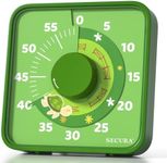 Secura 7.5-Inch Animal Pattern Visual Timer for Kids, 60-Minute Countdown Timer for Classroom or Kitchen, Durable Mechanical Timer Clock with Magnetic Backing (Green)