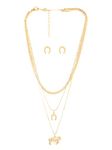 ZAVERI PEARLS Gold Tone 3 layers Horse & Horseshoe Embellished Necklace & Chains For Women-ZPFK14999