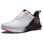 FootJoy Men's FJ Fuel Golf Shoe, White/Black/Coral, 12