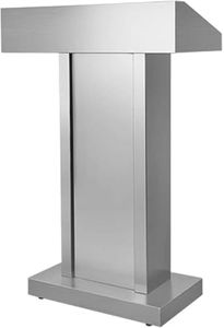 Stainless Steel Podium Stand,Pulpitos para Iglesias, Double-Layer Storage, Easy to Install Podium, Suitable for Churches, Classrooms, Conference Rooms, Etc (Stainless Steel)