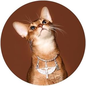 European Vintage Handmade Velvet Cat Choker Collar (XS (6.7", 4.4 lbs), Egyptian-Queen)