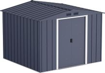 Duramax ECO 8 x 8 (6.35 m2) Metal Garden Storage Shed, Hot-Dipped Galvanized Metal Garden Shed, Tool Storage Shed, Strong Reinforced Roof Structure, Maintenance-Free Metal Shed, Anthracite