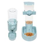 Hanging Automatic Dog Water Dispenser Feeder, BESUNTEK 500ML Gravity Dog Cage Feeder & Waterer Dispenser Set for Cage Pet for Rabbit Cat Dog Chinchilla Guinea Pig Hedgehog Ferret