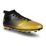 Nivia Ashtang Gold Football Stud for Men/Sports and Athletic Footwear with PU Synthetic Leather Upper/Comfortable Football Shoes (Black/Golden), Size - 9