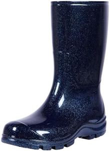 Asgard Women's Mid Calf Rain Boots Short Rubber Boots Waterproof Garden Shoes for Ladies Starry Blue 37
