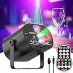 DJ Disco Party Lights, RGB LED Sound Activated Strobe Lights, Mini Disco Lights for Parties with 60 Patterns, Stage Lighting with Remote Control for Bar Party Wedding KTV Festival Karaoke