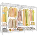 VIPEK V50i Extra Large Portable Closet Rack Bedroom Armoire Freestanding Wardrobe Closet, Heavy Duty Multi-Functional Metal Clothing Rack for Hanging Clothes, Max Load 1300lbs, White