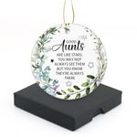 Aunt Christmas Ornaments Hanging Xmas Keepaske with Gift Box,for Friends,Family,Aunts are Like Stars