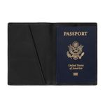 SLNT Leather RFID Blocking Passport Wallet - 4 Card Slots & Passport Slot, Clean, Sleek, Stylish, Minimal Design - for Travel, Prevents Hacking & Identity Theft (Simple Style, Black)