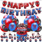 Birthday Party Supplies Birthday Party Decoration Kit for Boys or Girls| Includes Happy Birthday Banner with Cake and Cupcake Toppers and Latex Balloons