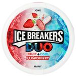 Ice Breakers Duo Fruit + Cool Strawberry 36 G,Sugar Free Mints With Cooling Crystals