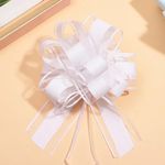 GAKA 10 Pieces White Pull Bow, 6 inch Big Pull Bows for Wrapping Gifts or Flower Baskets Decorations, Christmas Valentine's Day Various Party Gifts Flower Decorations