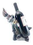 Bellaa 21680 Donkey Wine Bottle Holder Farmhouse Animal Statue 10 inch