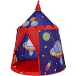 SONGMICS Prince Castle Play Tent for Boys Toddlers, Indoor and Outdoor Playhouse, Portable Pop Up Play Teepee with Carry Bag, Gift for Kids, EN71 Certified, Blue LPT01BU