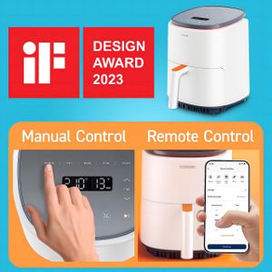 COSORI 3.8L Air Fryer – 7 Functions, App Control, Dishwasher Safe, White