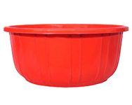 Kuber Industries Leaf Printed 40 Lt. Multipurpose Unbreakable Plastic Tub |Bath Tub|Washing Tub (Red), Pack of 1, Round