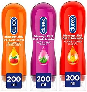Durex Triplo Pack Gel Lubricante Massage 2 En 1 Gel De Masaje Y Lubricante Íntimo Aloe Vera, Guaraná Y Ylang Ylang - 3x200 ml