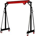 2 Ton Adjustable Steel Gantry Crane, Portable Shop Lift Hoist, 5000-Lb Capacity, Adjustable to 8.2ft-12.5ft, with 2 Ton Manual Trolle