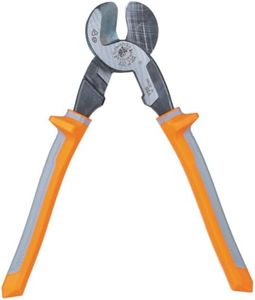 Klein Tools 63225RINS Cable Cutter, Made in USA, Insulated High-Leverage Precision Cable Cutter Cuts Aluminum, Copper and Communications Cable, 9-Inch