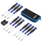 WORKPRO 10-Piece Precision Screwdriver Set with Pouch, Phillips, Slotted, Torx Star, Magnetic Mini Screwdriver Repair Tool Kit, Non-Slip Grip, for Eyeglass, Watch, Computer, Laptop, Phone