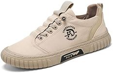 Mens Walking Shoes Summer Casual Breathable Canvas Sneakers Non-Slip Low-top Sport Jogging Shoes Men's Lightweight Tennis Casual Shoes Men's Lace up Fashion Sneakers Loafers & Slip-Ons Beige