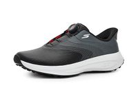 Skechers Men's Flow Slip-in Spikeless Golf Shoe Sneaker, Black Twist Fit Laces, 10 Wide