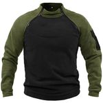 Fleece Pullover Men's Military Outdoor Fleece Jacket Warm Tactical Combat Fleece Pullover Tactical Jacket Fleece Jacket Winter Jumper Sports Jumper Tops Army Windproof Pullover, 2 - Green, L