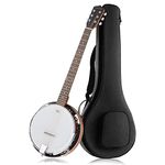 Jameson Guitars BJ006LH Left Handed 6 String Banjo Guitar with Closed Back Resonator and 24 Brackets