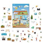 Magnetic Portable Playboard Doll House Family Magnets for Todder Kids Perfect Preschool Learning Travel Toy (65 Pcs)