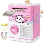 Electronic Piggy Bank for Girls Boys, Money Bank with Password Cute ATM Piggy Bank Coin Can, Auto Scroll Paper Money Saving Box, Best Toy Gifts for Kids Children