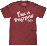 Tee Luv Men's Dr Pepper T-Shirt - Faded I'm A Pepper Logo Shirt (Crimson Heather) (S)